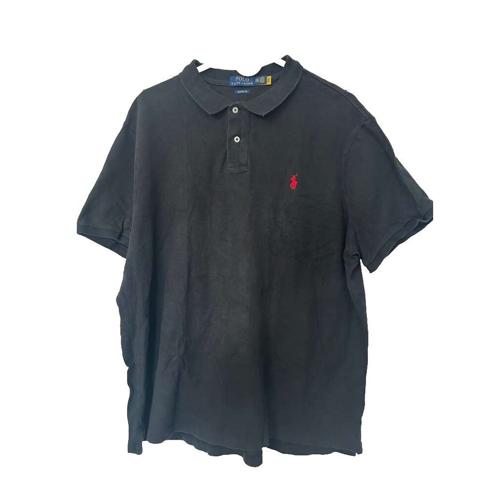 Polo Ralph Lauren Iconic Mesh Polo Shirt Mens XXL Black Short Sleeves